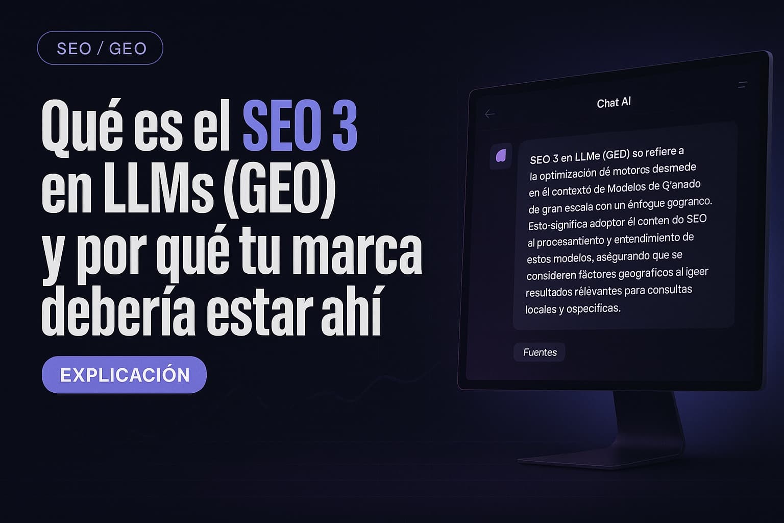 Qué es el SEO 3 en LLMs (GEO) y por qué tu marca debería estar ahí