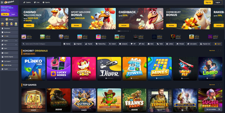 Koko Bet Casino - Start now with up to €1,500 and 150 free spins